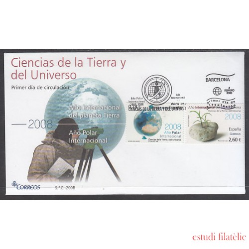 España Spain 4387/88 2008 Ciencias de la Tierra y del Universo SPD Sobre Primer Día