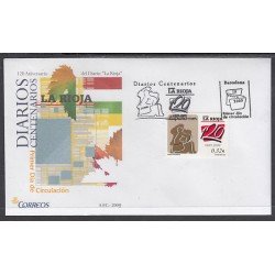 España Spain 4461 2009 Diarios Centenarios Diario de La Rioja SPD Sobre Primer Día España Spain 4461 2009 Diarios Centenarios Diario de La Rioja SPD Sobre Primer Día