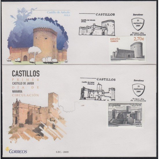 España Spain 4510/11 2009 Castillos SPD Sobre Primer Día España Spain 4510/11 2009 Castillos SPD Sobre Primer Día