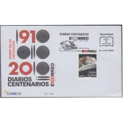 España Spain 4562 2010 Diarios Centenarios de EL CORREO SPD Sobre Primer Día España Spain 4562 2010 Diarios Centenarios de EL CORREO SPD Sobre Primer Día