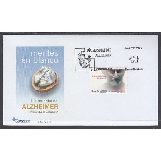 España Spain 4587 2010 Dia Mundial del Alzheimer SPD Sobre Primer Día España Spain 4587 2010 Dia Mundial del Alzheimer SPD Sobre Primer Día