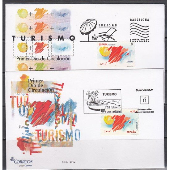 España Spain 4689/90 2012 Turismo Español Mapa SPD Sobre Primer Día