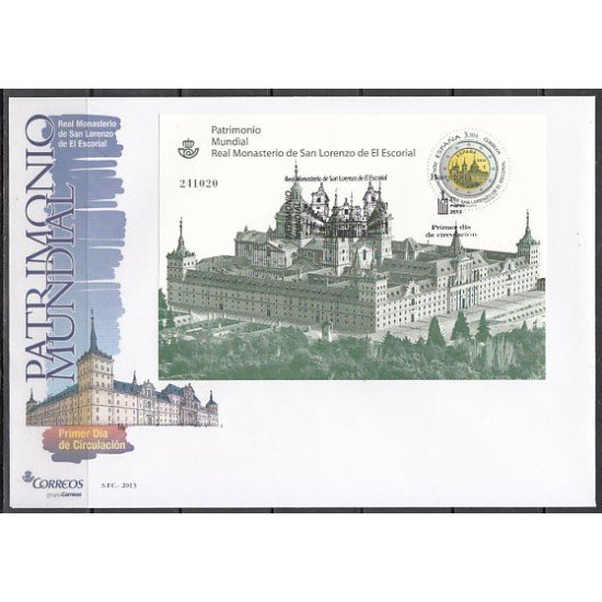 España Spain 4789 2013 Patrimonio Mundial Real Monasterio del Escorial HB SPD Sobre Primer Día España Spain 4789 2013 Patrimonio Mundial Real Monasterio del Escorial HB SPD Sobre Primer Día