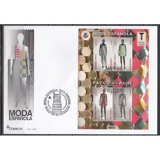 España Spain 4813 2013 Moda Española Paco Rabanne HB SPD Sobre Primer Día España Spain 4813 2013 Moda Española Paco Rabanne HB SPD Sobre Primer Día