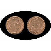 Francia France 20 francos franceses 1907 Moneda Oro Au