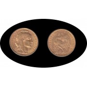 Francia France 20 francos franceses 1906 Moneda Oro Au