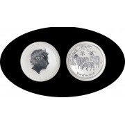 Australia Año Lunar 5 Onzas 2015 Año de la cabra Year of the Goat Plata Ag