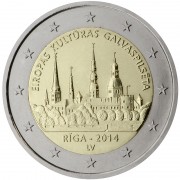 Letonia 2014 2 € euros conmemorativos Riga Capital de la Cultura 