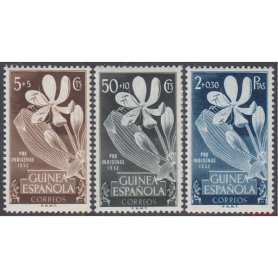 Guinea Española 314/16 1952 Pro Indigenas Flores MNH Guinea Española 314/16 1952 Pro Indigenas Flores MNH