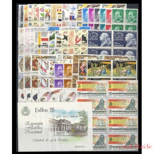 España Spain Año Completo Year Complete 1985 BL. 4 MNH