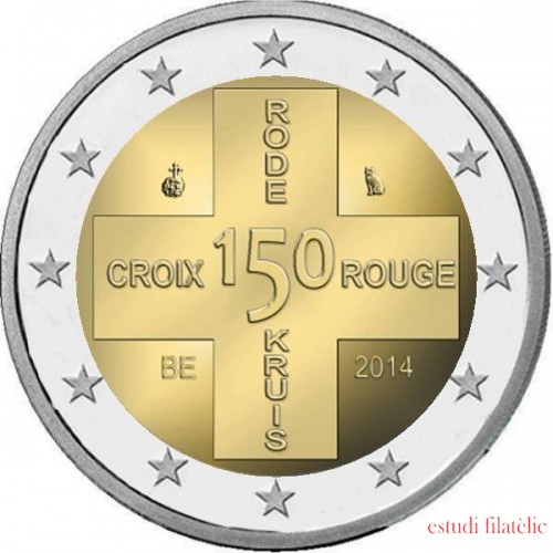 Bélgica 2014 2 € euros conmemorativos 150 Aniversario Cruz Roja 