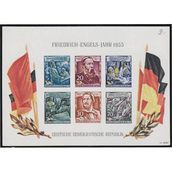 Alemania Oriental Germany HB 7 1955 135 Aniversario de Federico Engels MNH Alemania Oriental Germany HB 7 1955 135 Aniversario de Federico Engels MNH