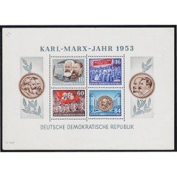 Alemania Oriental Germany HB 3 1953 70 Aniversario de la muerte de Karl Marx MH