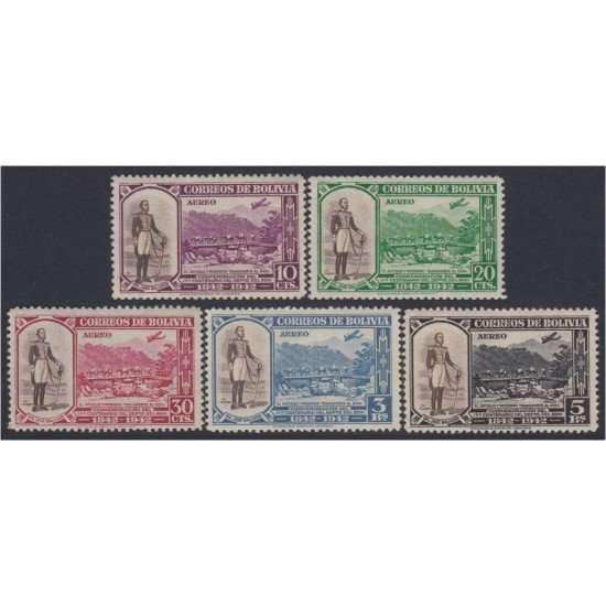 Bolivia A-63/67 1942 Centenario de la Fundación de la provincia de Beni MNH Bolivia A-63/67 1942 Centenario de la Fundación de la provincia de Beni MNH