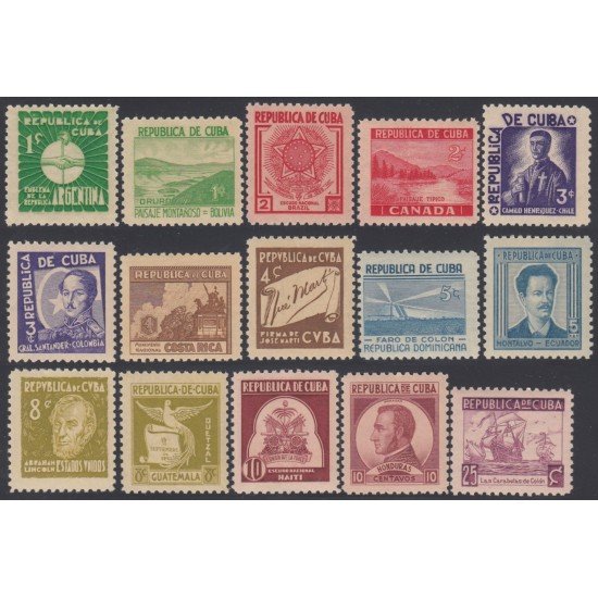 FL1+BA2/VAR2 Cuba 239/53 1937 Escritores y Artístas MNH