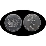 Canadá Canada Onza de plata 5 $ 1996 Maple Leaf Elisabeth II