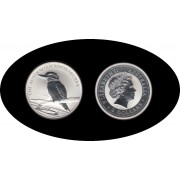 Australia 2 OZ onzas 2007 Kookaburra 2$ Plata Ag