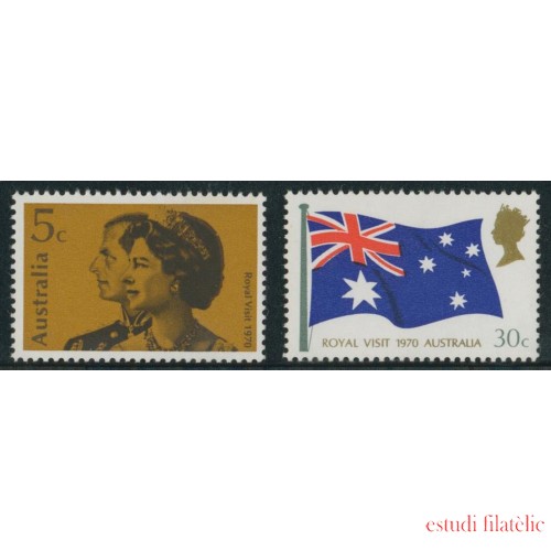 MI2/VAR1  Australia  Nº 404/05  1970  reyes bandera MNH