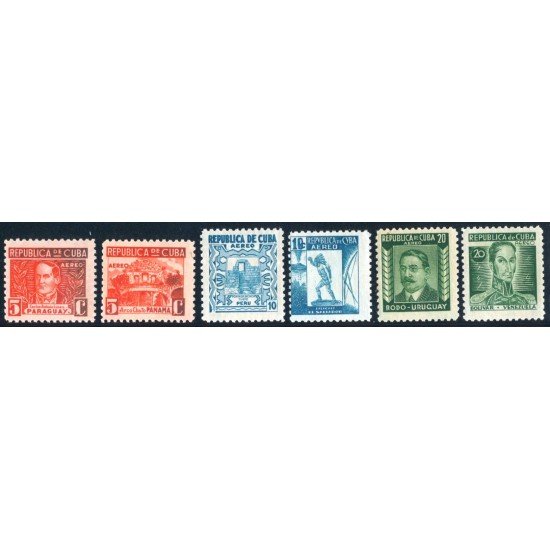 MI2/CIN/VAR2 Cuba A- 24/29 1937 Asociación de escritores y artistas americanos MNH MI2/CIN/VAR2 Cuba A- 24/29 1937 Asociación de escritores y artistas americanos MNH