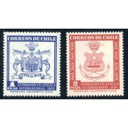BA Chile 251/52 Chile 251/52 1955 Exposición Filatélica Internacional de Valparaiso MNH BA Chile 251/52 Chile 251/52 1955 Exposición Filatélica Internacional de Valparaiso MNH