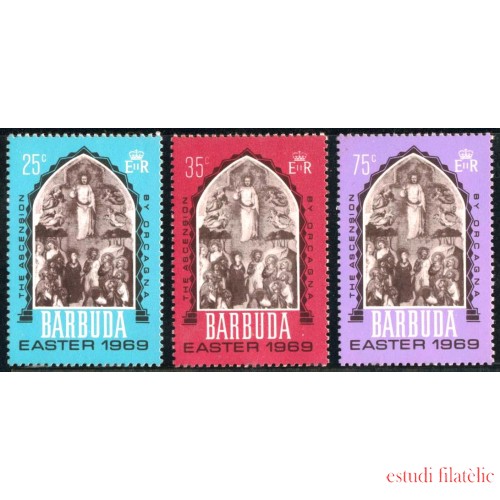 REL  Barbuda Nº 35/37 religión  1969   MNH