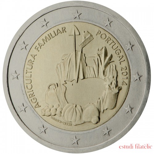 Portugal 2014 2 € euros conmemorativos Año Internacional de la Agricultura Familiar