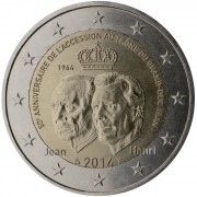 Luxemburgo 2014 2 € euros conmemorativos  50 Aniv. entronación Duque Juan 
