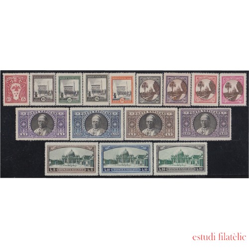 Vaticano 44/59 1933 Papa Pio XI St. Plaza San Pedro Catedral MNH 