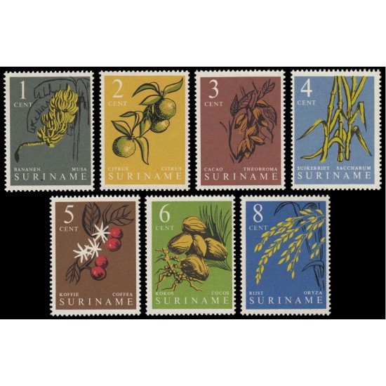Surinam Suriname 341/47 1961 Plantas y frutos MNH Surinam Suriname 341/47 1961 Plantas y frutos MNH