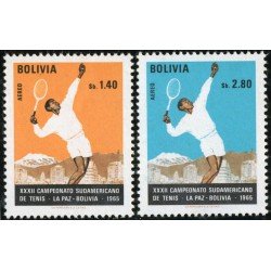 Bolivia A-277/78 1968 23º Campeonato sudamericano de Tenis MNH Bolivia A-277/78 1968 23º Campeonato sudamericano de Tenis MNH