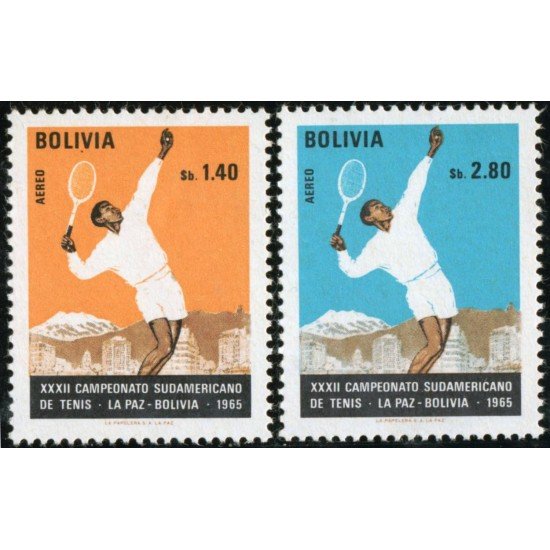Bolivia A-277/78 1968 23º Campeonato sudamericano de Tenis MNH Bolivia A-277/78 1968 23º Campeonato sudamericano de Tenis MNH