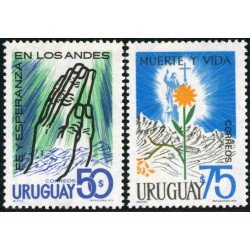FL1 Uruguay 871/72 1973 Accidente de avión en Los Andes Fe y Esperanza MNH