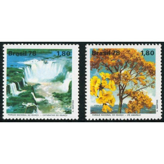 Brasil Brazil 1327/28 Parque Nacional de Iguacu Árbol Flores Cataratas MNH Brasil Brazil 1327/28 Parque Nacional de Iguacu Árbol Flores Cataratas MNH