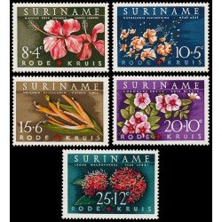Surinam Suriname 366/70 1962 En beneficio de la Cruz Roja Flores diversas MNH Surinam Suriname 366/70 1962 En beneficio de la Cruz Roja Flores diversas MNH