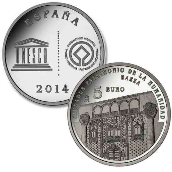 España Spain 2014 5 euros I Serie Ciudades Patr. de la Humanidad Baeza Plata Ag España Spain 2014 5 euros I Serie Ciudades Patr. de la Humanidad Baeza Plata Ag