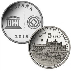 España Spain 2014 5 euros I Serie Ciudades Patrimonio de la Humanidad Córdoba Plata Ag