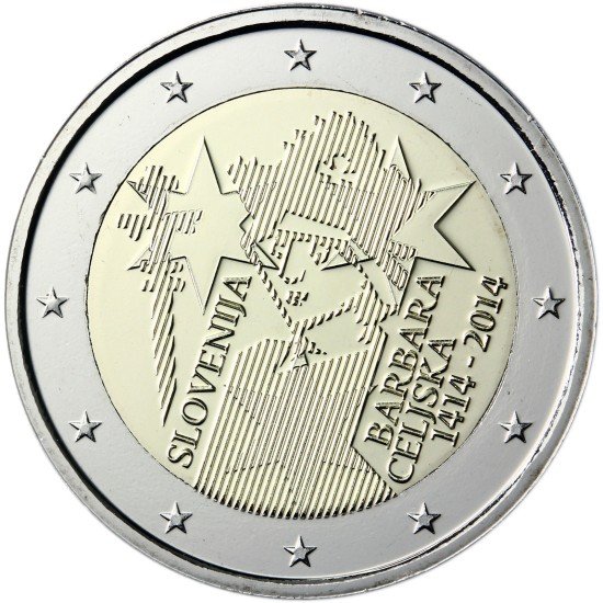 Eslovenia 2014 2 euros conmemorativos 600° Av. coronación de Barbara Celjska Eslovenia 2014 2 euros conmemorativos 600° Av. coronación de Barbara Celjska