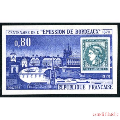 BA2 France Francia Nº 1659 sin dentar 1970 Centº 1ª emisión de Bordeaux Lujo