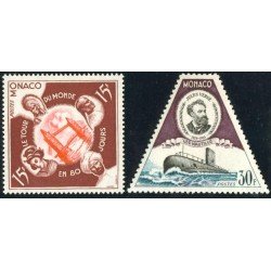 BA2 Monaco Nº 434 y 36 1955 50º Aniv. muerte de Julio Verne Lujo BA2 Monaco Nº 434 y 36 1955 50º Aniv. muerte de Julio Verne Lujo