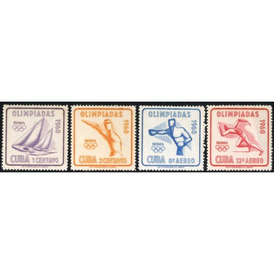BA2/DEP1 Cuba 532/33 + A 212/13 1960 Olimpiadas Roma MNH BA2/DEP1 Cuba 532/33 + A 212/13 1960 Olimpiadas Roma MNH