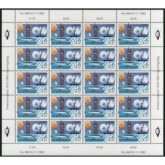 BA1 Finlandia Finland Nº 1214/15 MHB 1994 Europa Descubrimientos Lujo BA1 Finlandia Finland Nº 1214/15 MHB 1994 Europa Descubrimientos Lujo
