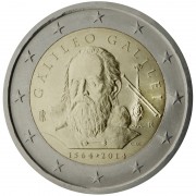 Italia  2014  2 € euros  conmemorativos 450º  Av  Galileo Galilei 