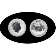 Australia  2 OZ onza  2015 Año de la cabra Year of the goat  2$ Plata Ag
