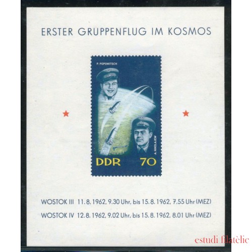 AST Alemania Oriental  Germany DDR  HB 11 1962 Primer vuelo espacial MNH