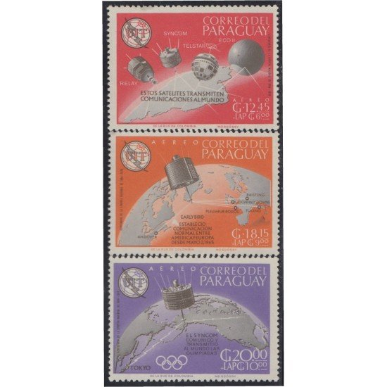Paraguay A- 414/16 1965 Satélites MNH Paraguay A- 414/16 1965 Satélites MNH