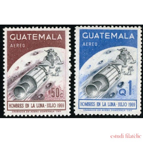 AST Guatemala A- 449/50 1969 Primer hombre en la Luna MNH