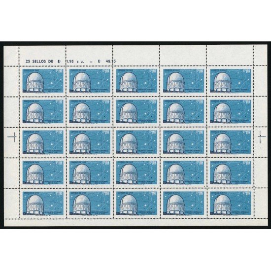 AST Chile 374 1971 Observatorio Cerro el Tololo MP 25 sellos MNH AST Chile 374 1971 Observatorio Cerro el Tololo MP 25 sellos MNH