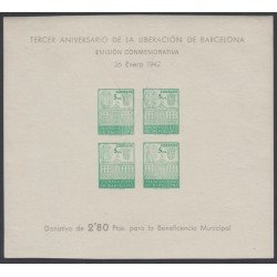 Barcelona 39 1942 Liberación de Barcelona Cruz de Tinta MNH Barcelona 39 1942 Liberación de Barcelona Cruz de Tinta MNH