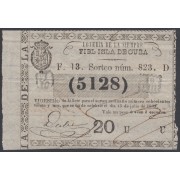 Cuba Lotería De La Isla 13 de Julio de 1869 Sorteo nº 823 ( 5128 )