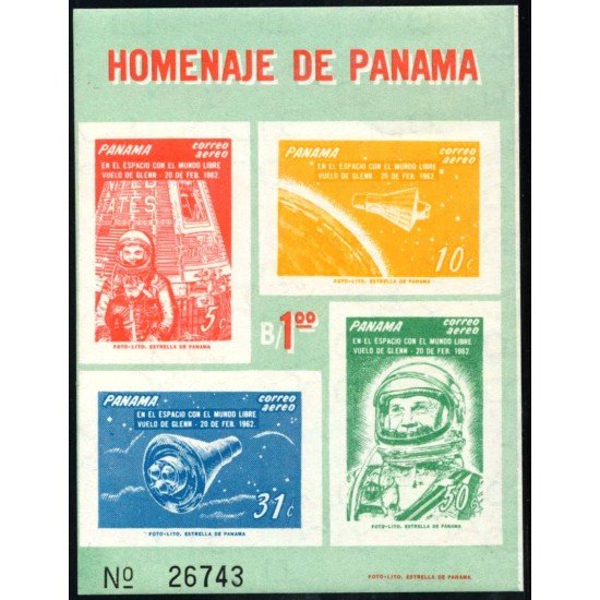 AST Panama HB 12 1962 El Espacio Vuelo de Glenn MNH AST Panama HB 12 1962 El Espacio Vuelo de Glenn MNH